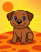 Brown Puppy Sunny Day Artwork Rug