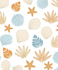 Coastal Seashell Starfish Fan Leaf Rug