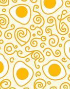 Sunny Yellow Fried Egg Swirls Rug