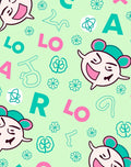 Pink Green Whimsical Character Alphabet Rug