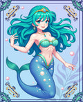 Aqua Mermaid Pearl Ocean Jewel Rug