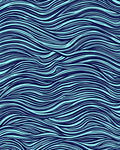 Navy And Aqua Abstract Waves Rug