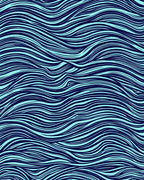 Navy And Aqua Abstract Waves Rug