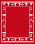 Red Trophy Border Statement Rug
