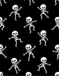 Whimsical White Skeleton Dance Black Rug