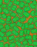 Bright Green Yellow Rectangle Symbols Rug