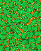 Bright Green Yellow Rectangle Symbols Rug