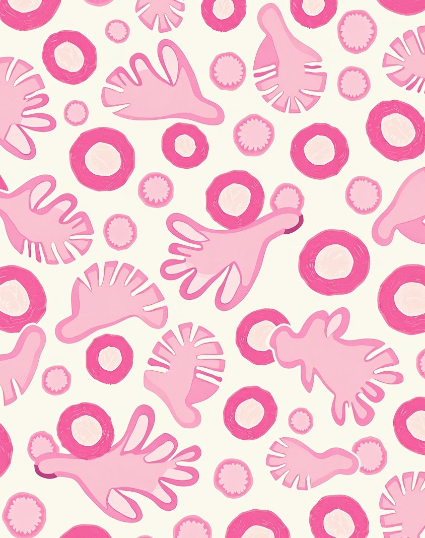 Whimsical Pink Coral Abstract Rug