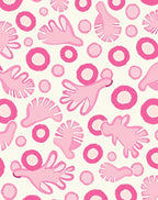 Whimsical Pink Coral Abstract Rug