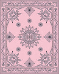 Pink Delicate Blooming Garden Scrollwork Rug