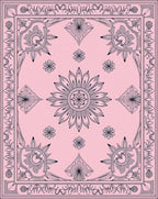 Pink Delicate Blooming Garden Scrollwork Rug