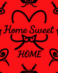 Red Black Heart Swirl Decorative Rug