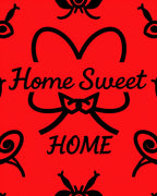 Red Black Heart Swirl Decorative Rug