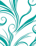 Teal Swirl Calligraphy Brush Strokes Rug