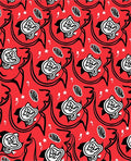 Bold Red Cartoon Faces Stars Rug
