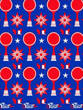 Red White Star Globe Arrangement Rug