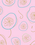 Pink Floral Outline Abstract Shapes Rug