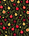Red Yellow Ornament Pine Branches Rug