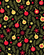 Red Yellow Ornament Pine Branches Rug