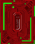 Circuitry Red Neon Geometric Rug