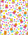 Whimsical Cats Polka Dots Collage Rug