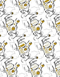 Abstract Cubist Face Gold Line Rug