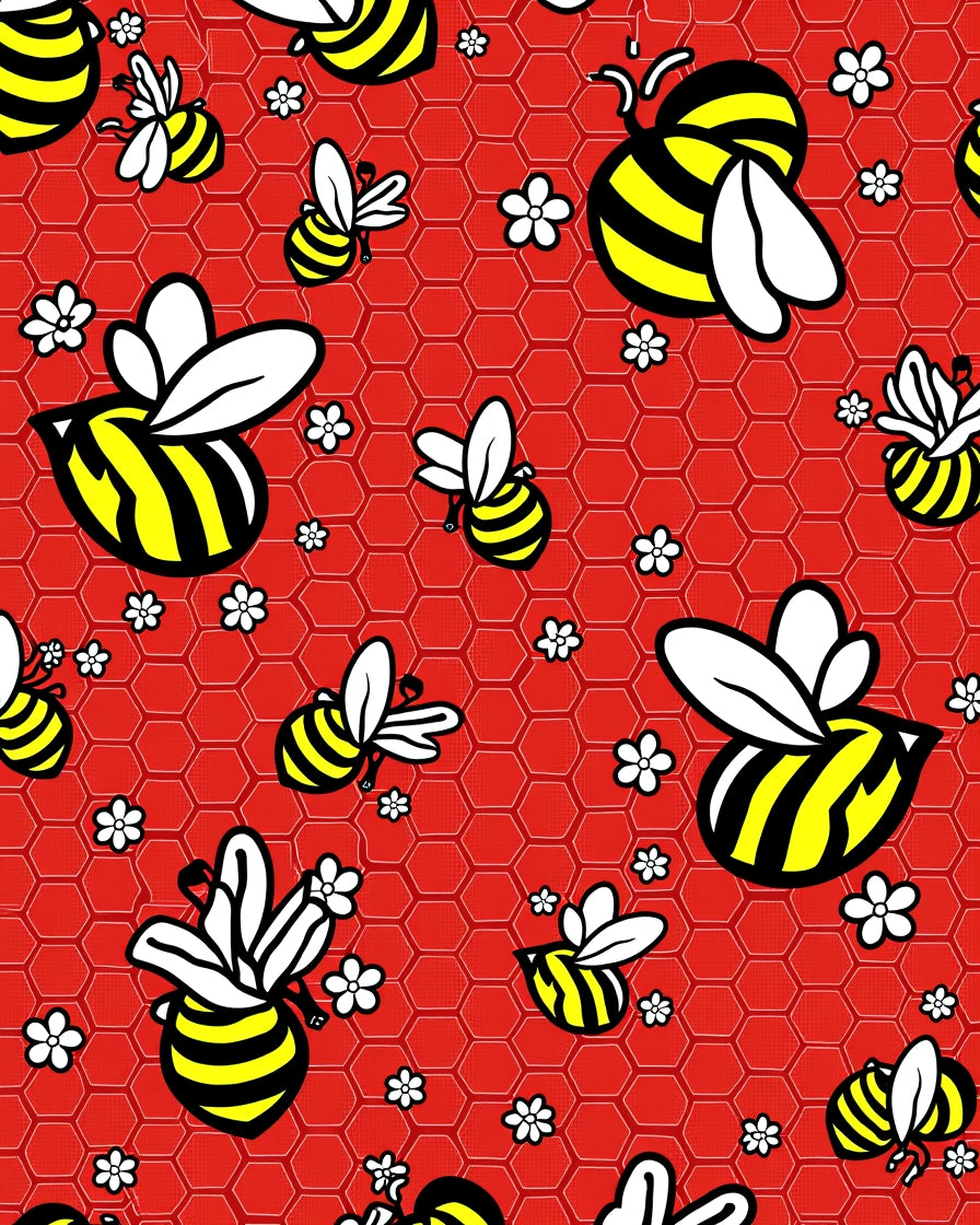 Whimsical Yellow Bee Bumble Flower Rug