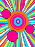 Bold Neon Sunburst Circles Rug
