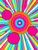 Bold Neon Sunburst Circles Rug
