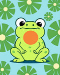 Cute Lily Pad Frog Pond Rug
