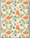 Playful Woodland Animals Whimsical Foliage Rug