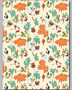 Playful Woodland Animals Whimsical Foliage Rug