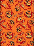 Crimson Orange Abstract Swirl Medallion Rug