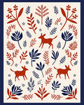 Rustic Woodland Creature Botanical Rug