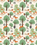 Whimsical Woodland Fox Owl Friends Rug