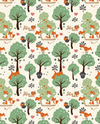 Whimsical Woodland Fox Owl Friends Rug