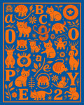 Whimsical Orange Animals Alphabet Collage Rug
