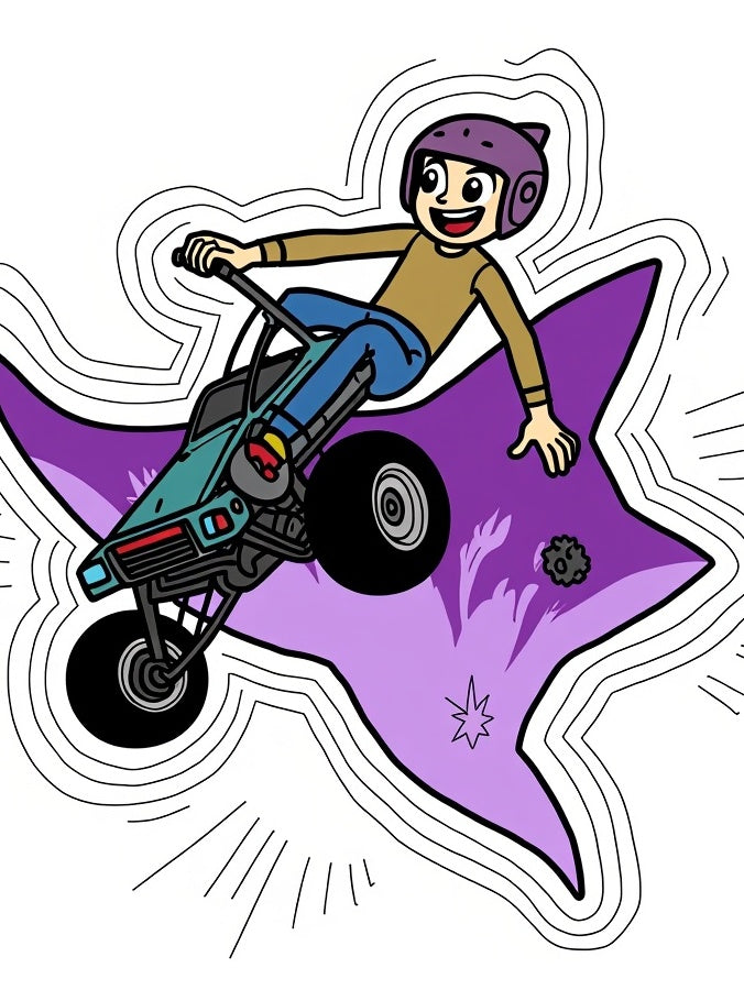 Extreme Stunt Rider Purple Blast Rug