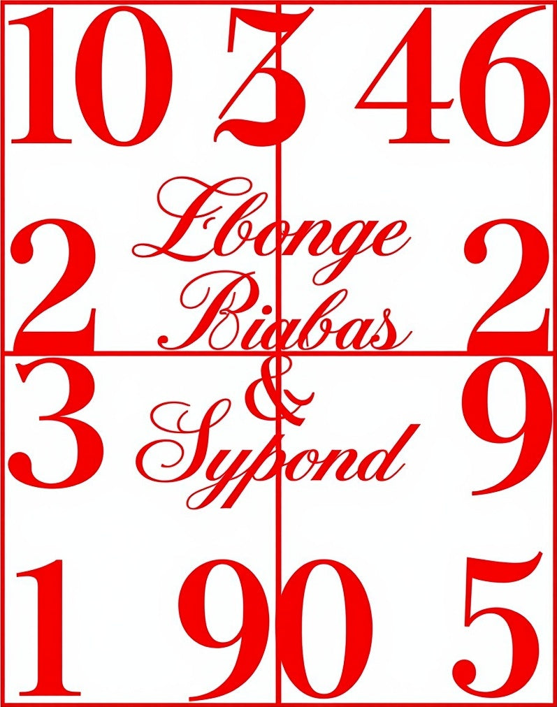 Bold Red Number Grid Calligraphy Rug
