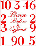 Bold Red Number Grid Calligraphy Rug