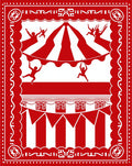 Red Circus Performers Stripes Rug