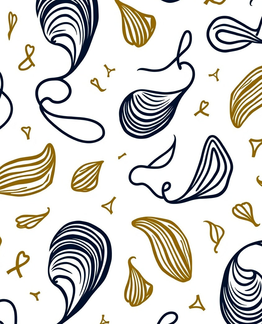 Abstract Navy Gold Swirl Drops Rug