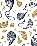 Abstract Navy Gold Swirl Drops Rug