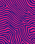 Vibrant Pink Navy Wavy Stripes Rug