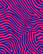 Vibrant Pink Navy Wavy Stripes Rug
