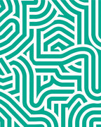 Teal and White Interlocking Lines Rug