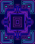 Cyberpunk Circuits Neon Geometric Rug