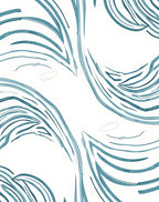 Deep Teal Brushstroke Flow Rug