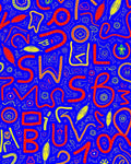 Vibrant Crimson Yellow Whimsical Alphabet Rug