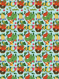 Playful Red Fox Botanical Letters Rug